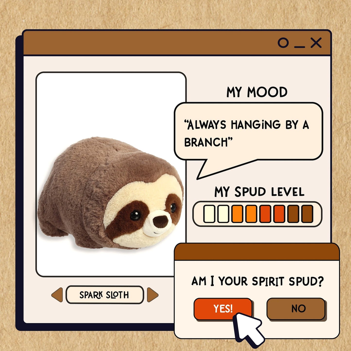 Aurora - Spudsters Spark Sloth 10-Inch Plush