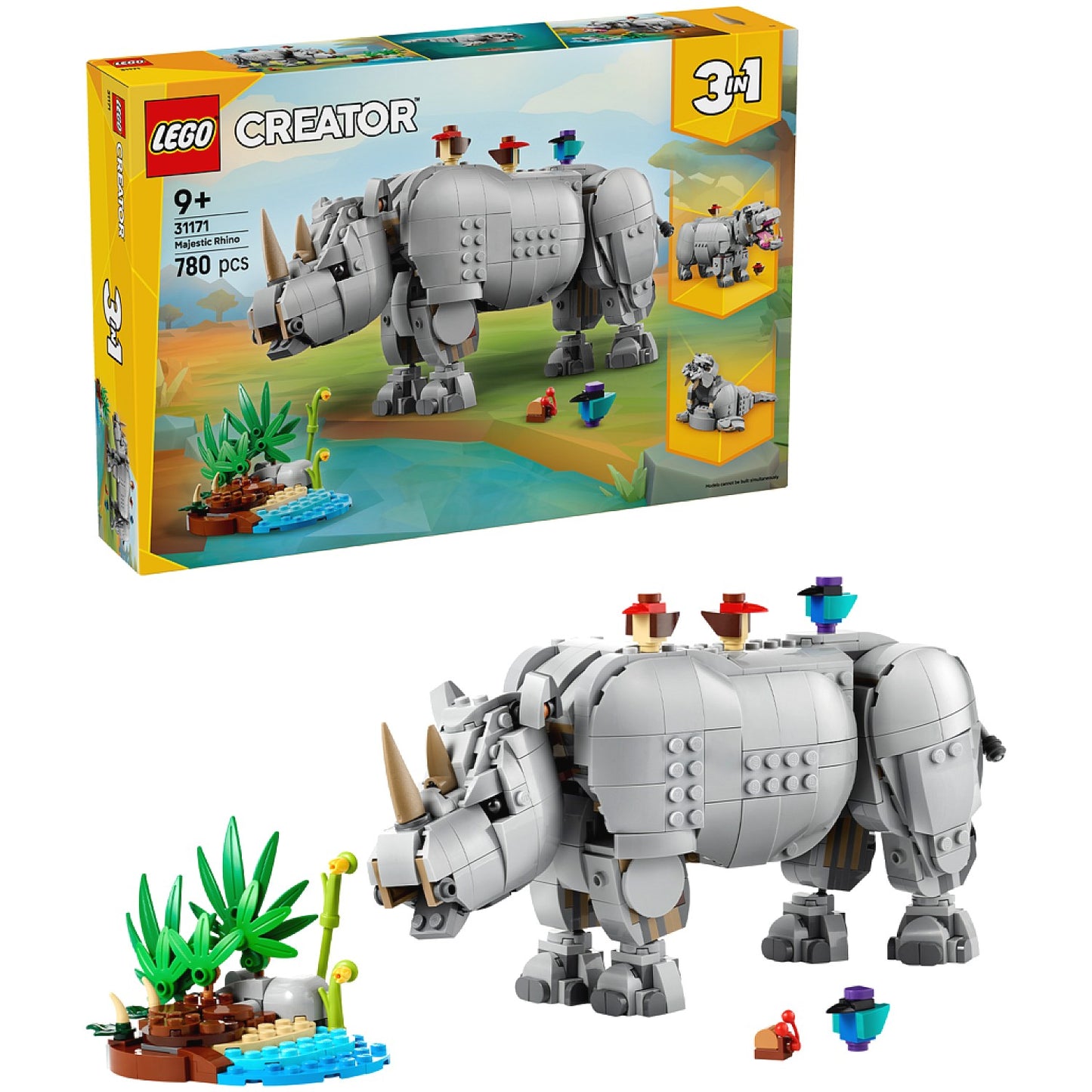 LEGO® 31171 Wild Animals: Majestic Rhino with Birds - Creator 3-in-1