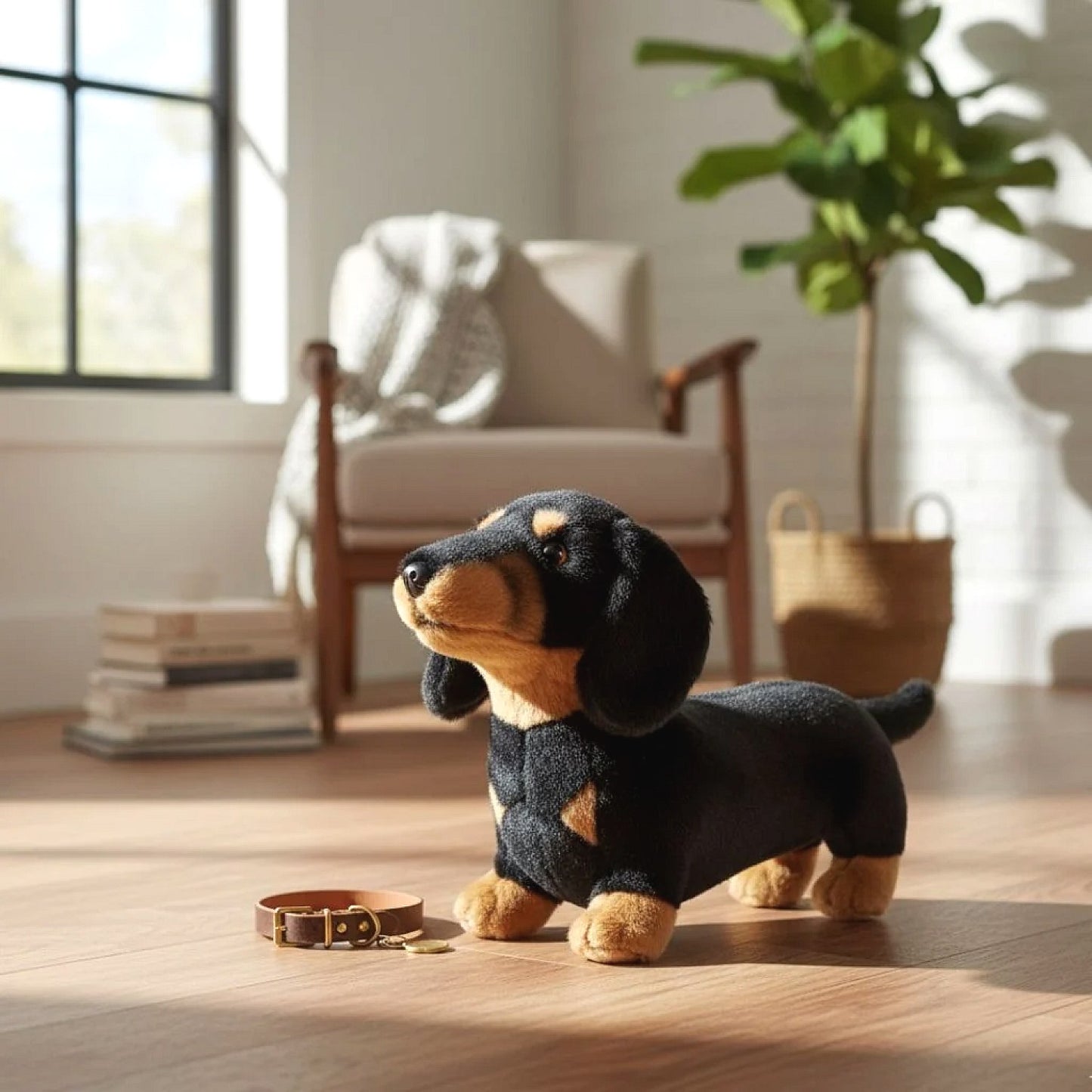 Bocchetta - Buddy Black and Tan Dachshund Standing Soft Plush 36cm