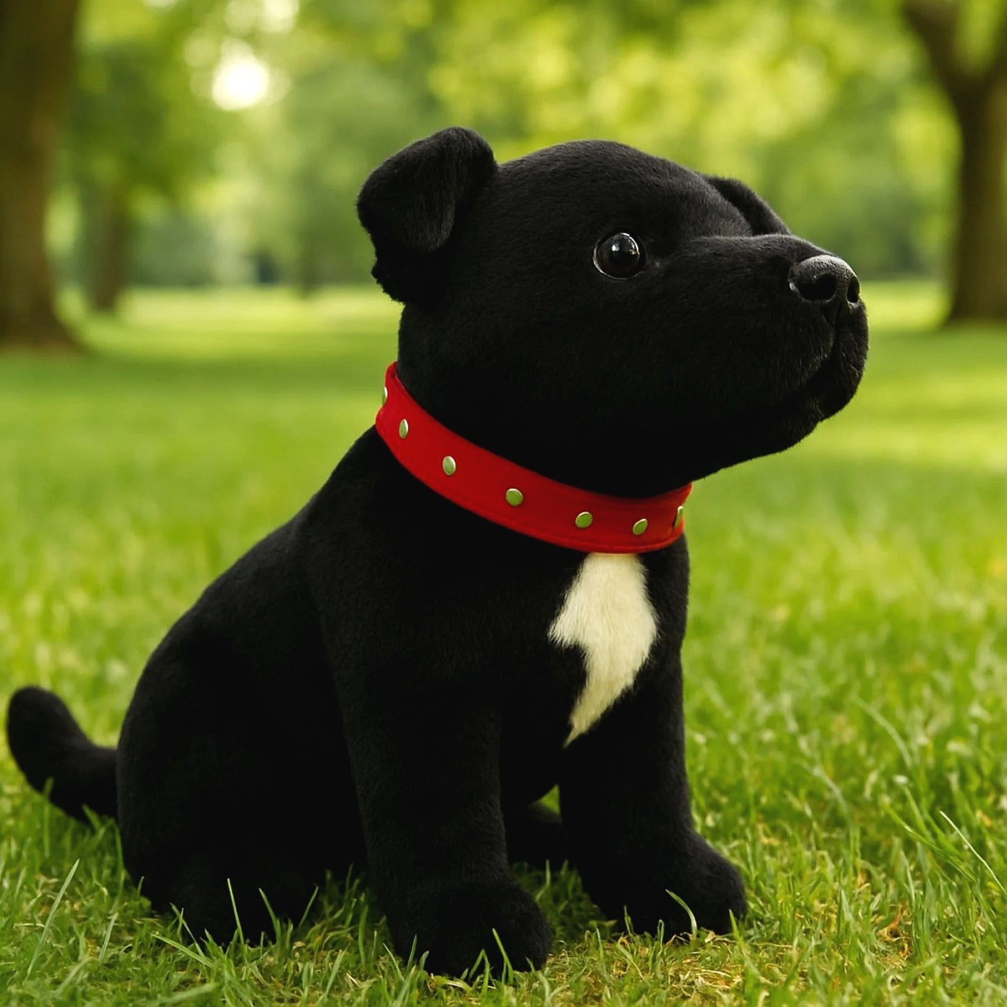 Bocchetta - DJ Black Staffy Sitting Soft Plush 32cm
