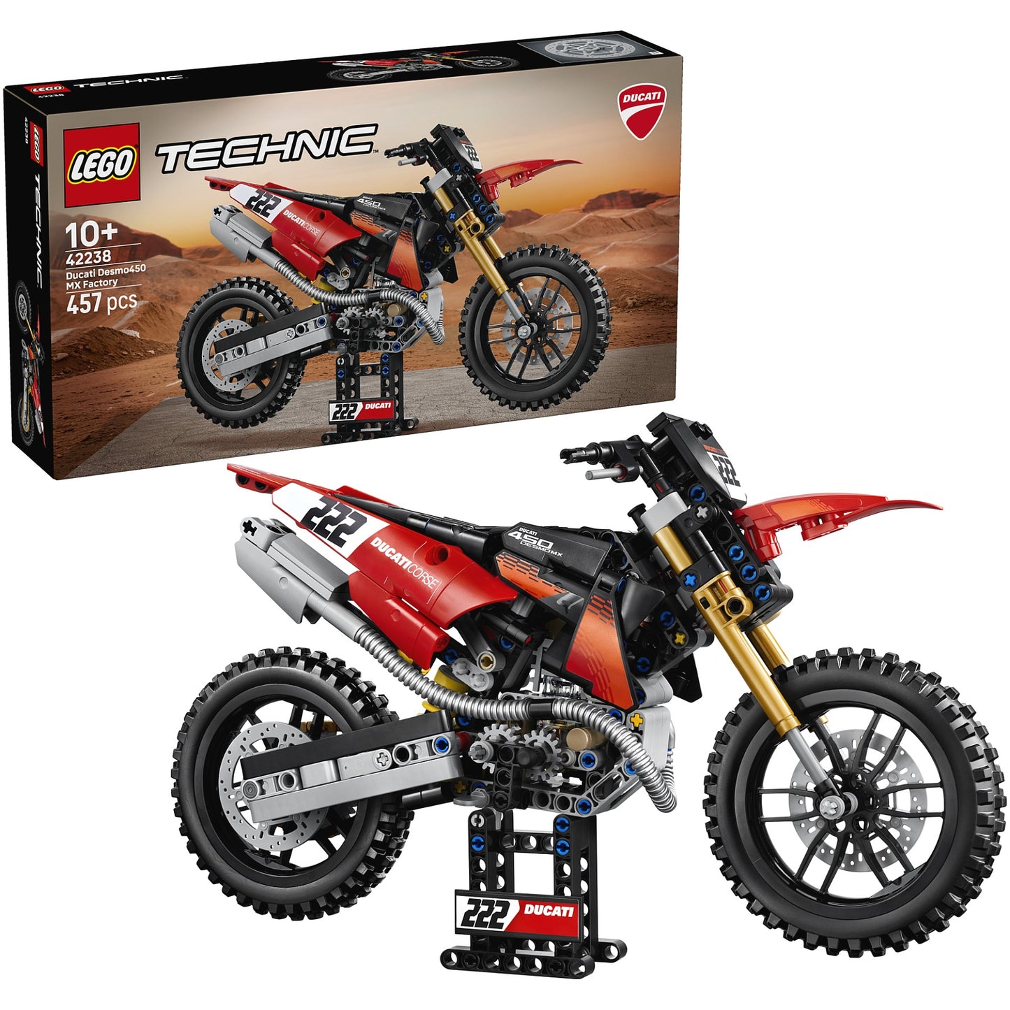 LEGO 42238 Ducati Desmo450 MX Factory Motorcycle - Technic