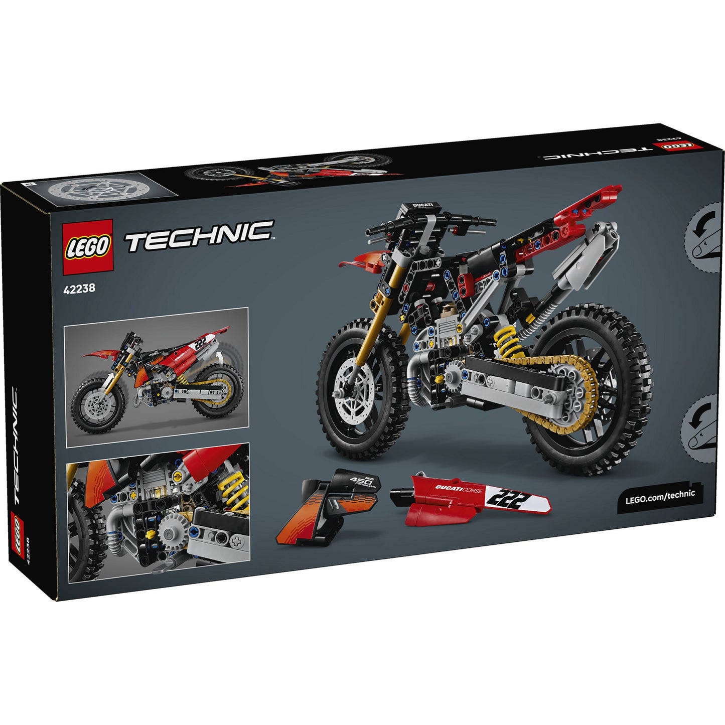 LEGO 42238 Ducati Desmo450 MX Factory Motorcycle - Technic