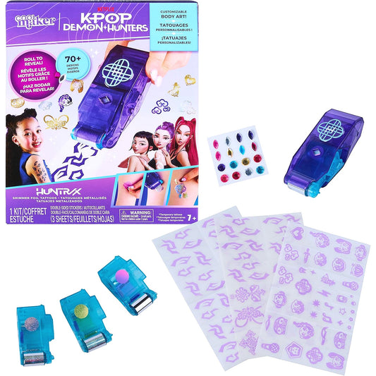 Cool Maker - Kpop Demon Hunters HUNTR/X Shimmer Foil Tattoos Body Art Kit