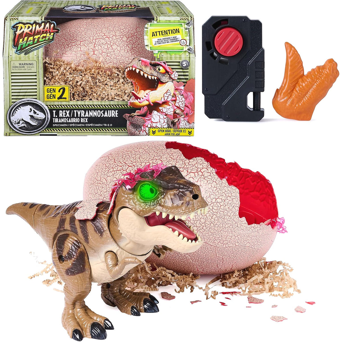 Jurassic World - Primal Hatch Jurassic Gen 2 Interactive Dinosaur & Egg - Spin Master