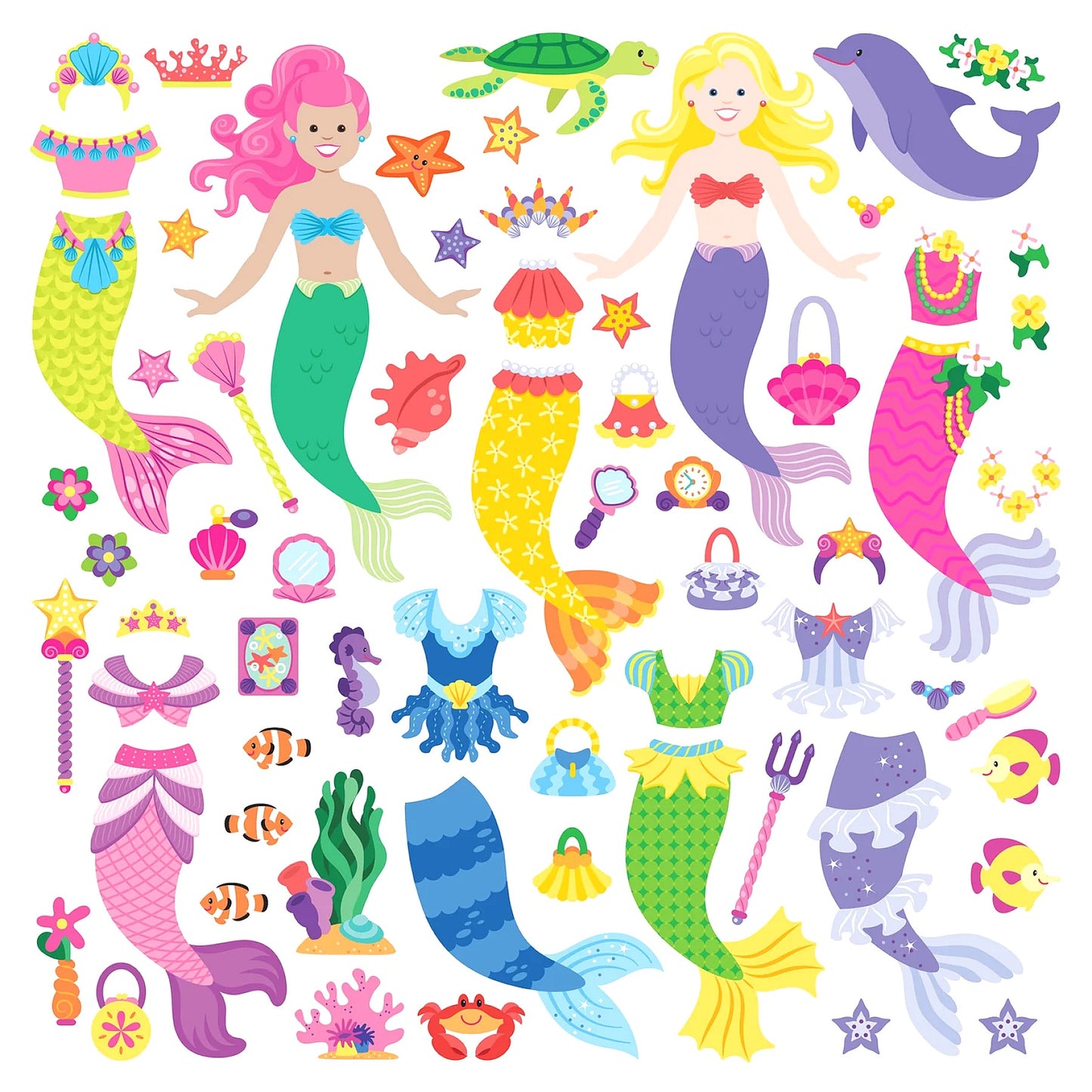 Melissa & Doug - Mermaid Puffy Sticker Play Set with 65 Reusable Stickers
