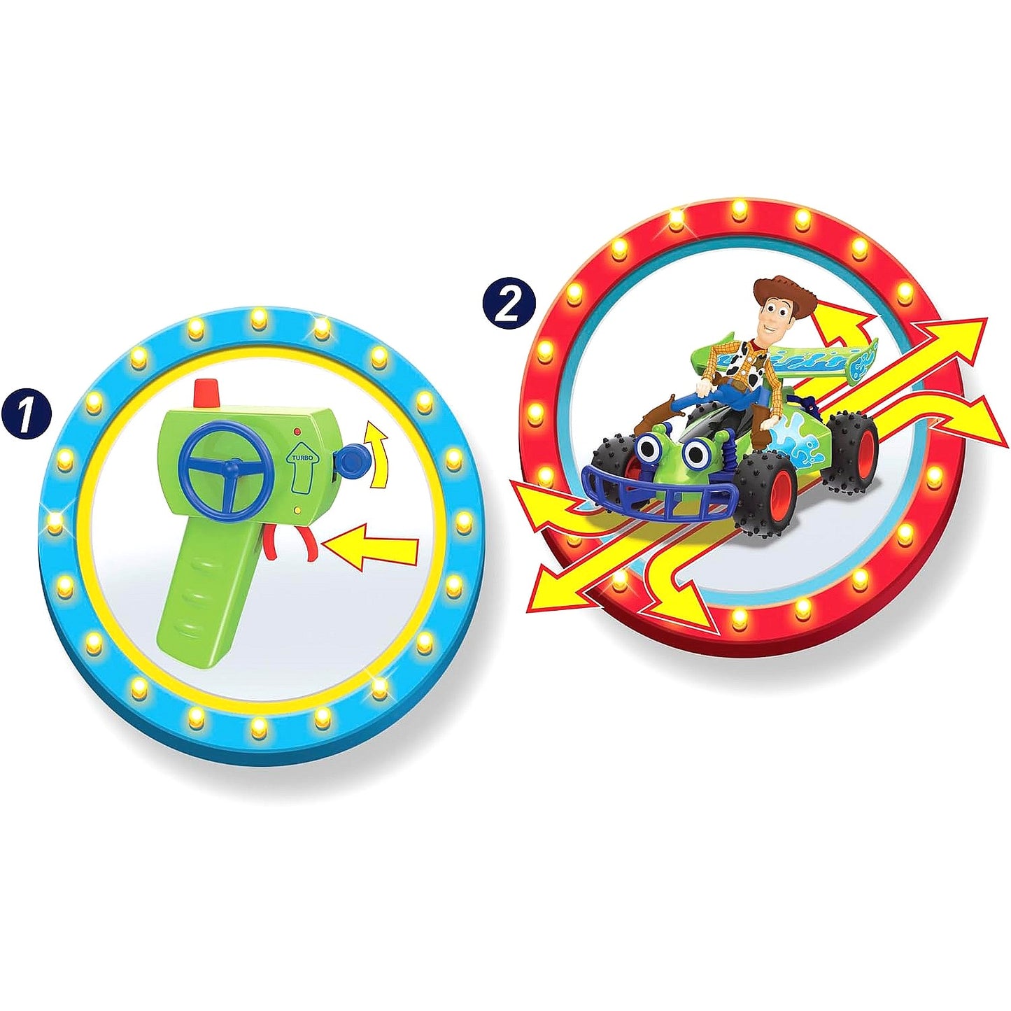 Disney Pixar - Toy Story RC Turbo Buggy with Woody 2.4 GHz 1: 24 Scale - Dickie Toys