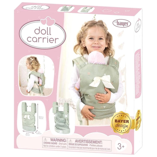 Bayer - Doll Carrier Soft Sage Green with Flowers