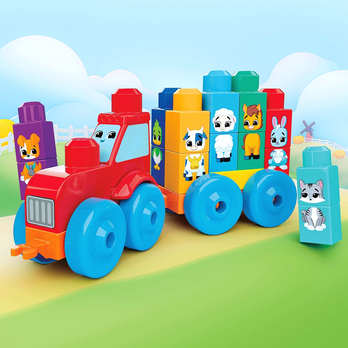 MEGA BLOKS - Build & Match Animal Tractor 30 Pieces - Fisher-price