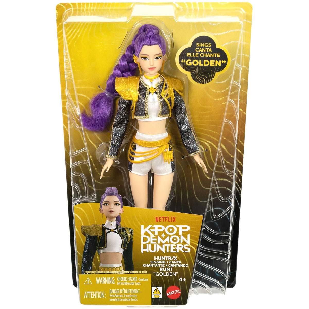 KPop Demon Hunters - HUNTR/X Rumi Singing Golden Fashion Doll - Mattel