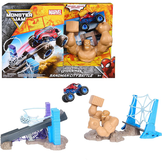 Monster Jam - Marvel Spider-Man Sandman City Battle Playset - Spin Master