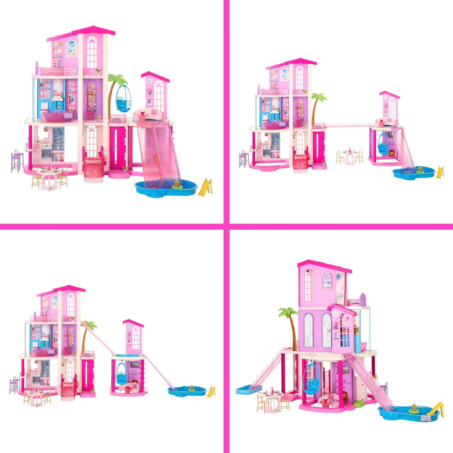 Barbie - Dream Land DreamHouse Dollhouse 2026 2 Pools 2 Slides 2 Houses Elevator with 3 Levels & 65+ Pieces Including Furniture & Accessories - Mattel