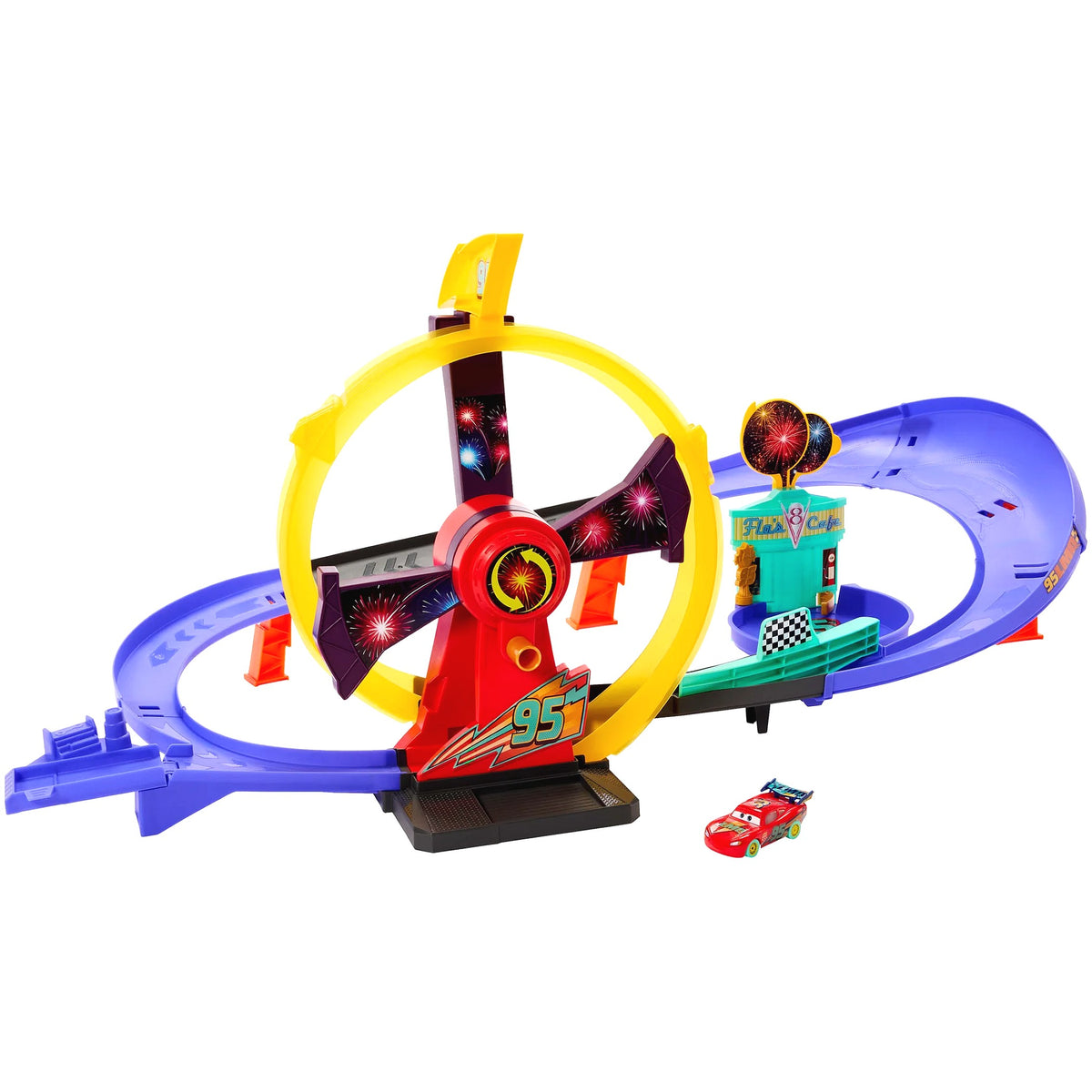 Disney Pixar - Cars Race To Celebrate Lightning McQueen Celebration Raceway Playset - Mattel