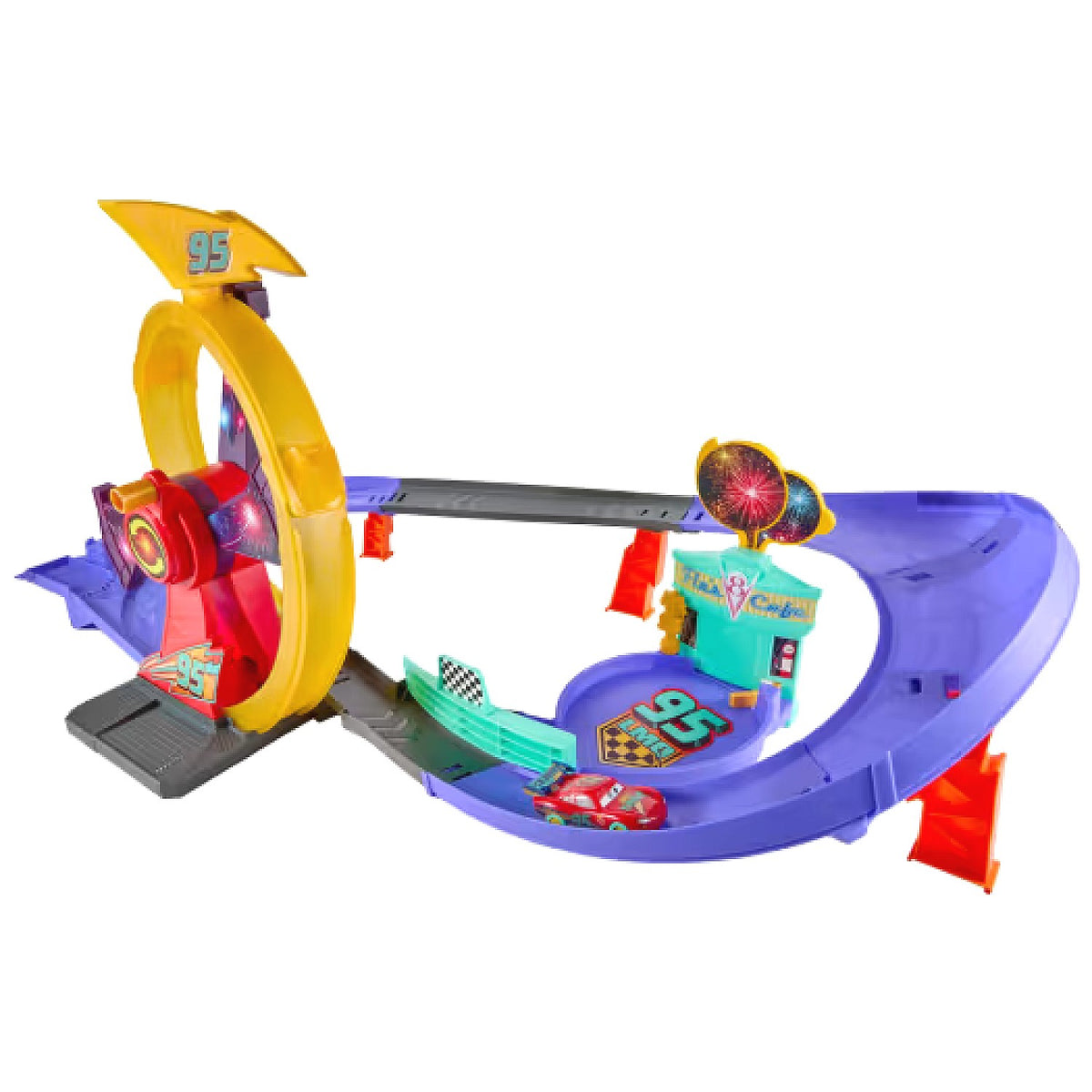 Disney Pixar - Cars Race To Celebrate Lightning McQueen Celebration Raceway Playset - Mattel