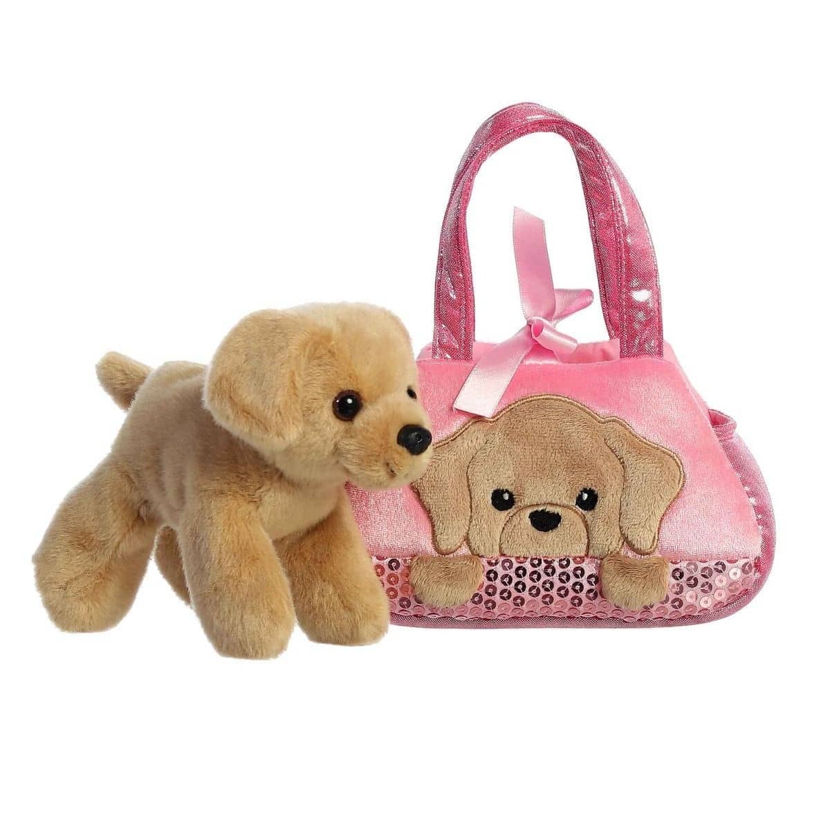 Cotton Candy -   Fancy Pals -  Peek-a -boo Lab In Pink Sparkly Bag