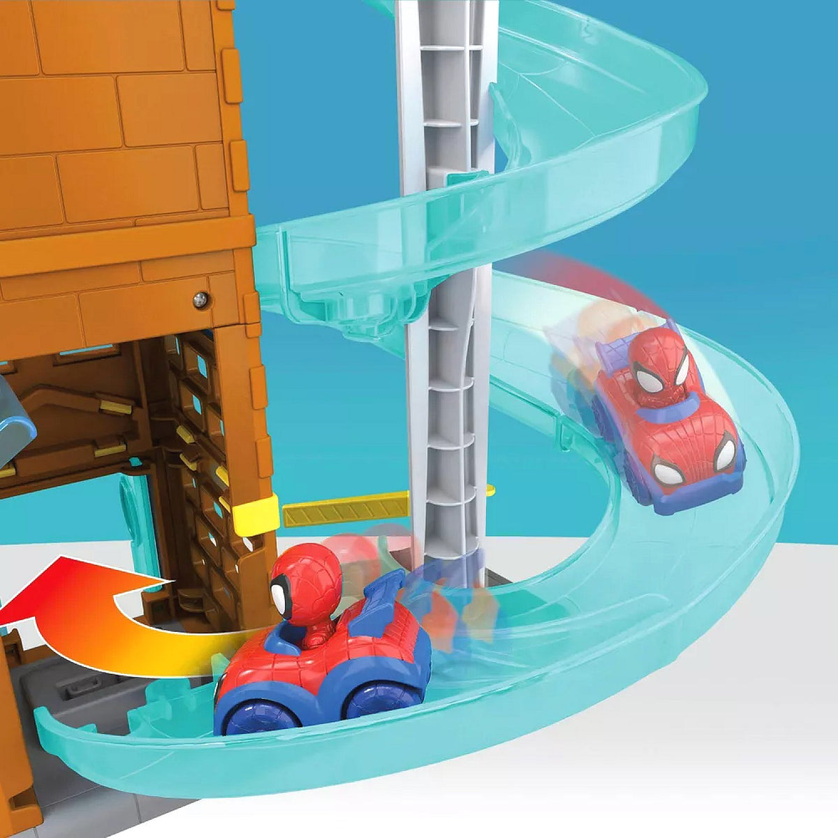 Marvel - Spidey and His Amazing Friends SuperRollers Webcity Playset Action Figure - Hasbro