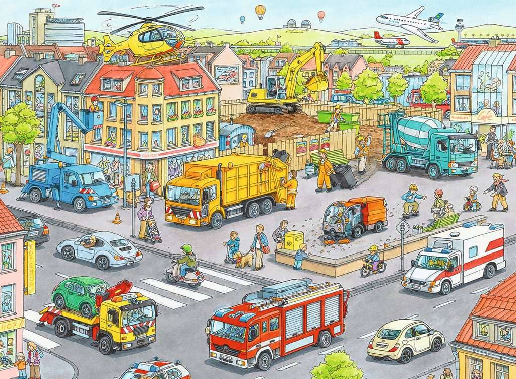 Ravensburger - Vehicles In The City Jigsaw Puzzle 100 Pieces