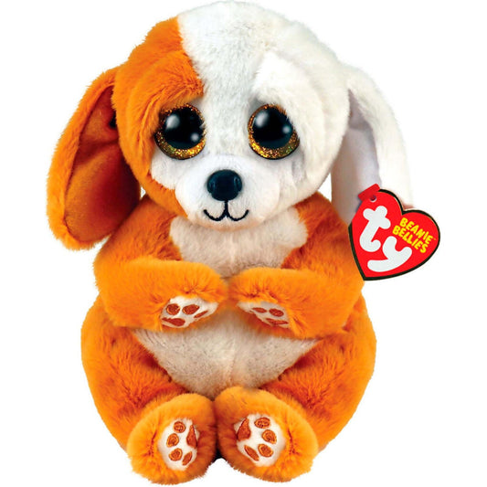 Ty Beanie Bellies - Ruggles Brown & White Dog Small 20cm