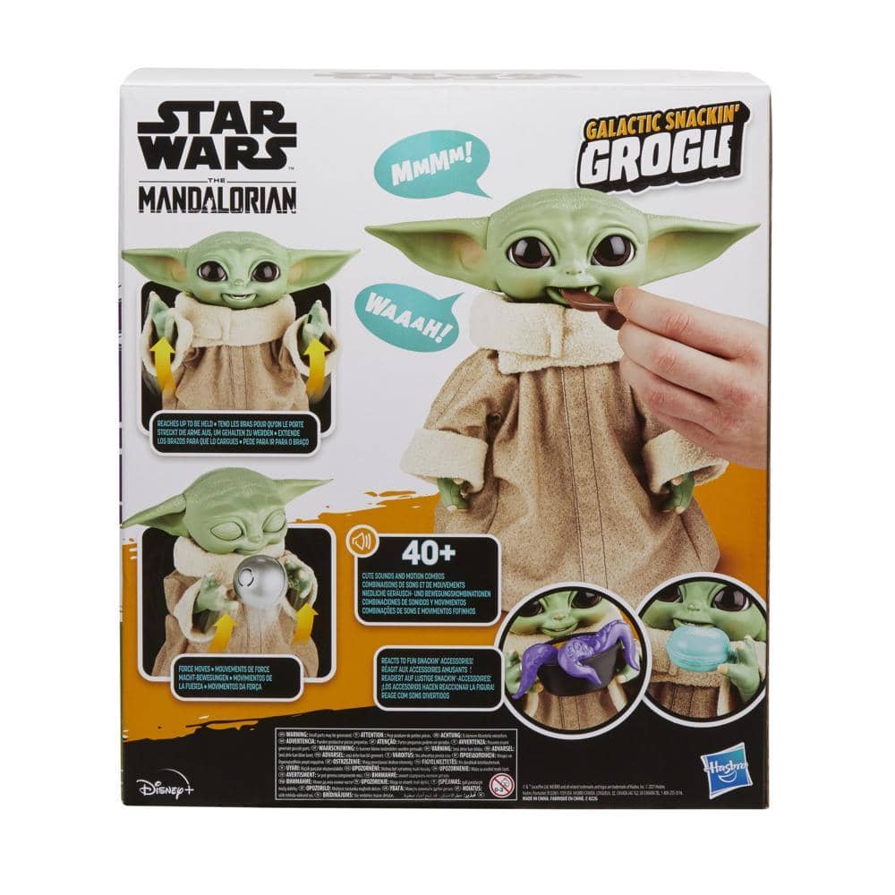 Star Wars Galactic Snackin Grogu 9.25-inch-tall Animatronic Toy Over 40 Sound And Motion Combinations Ages 4 And Up  Hasbro