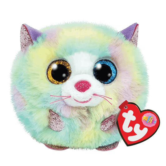 Ty - Beanie Ball Puffies - Heather Multicolored Cat 10cm