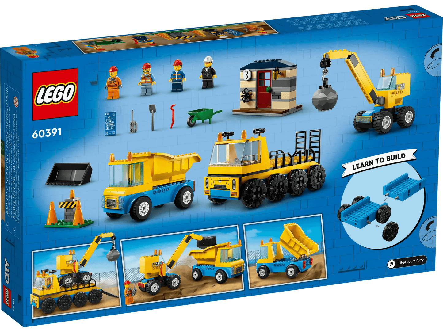 LEGO 60391 Construction Trucks and Wrecking Ball Crane - City 4+