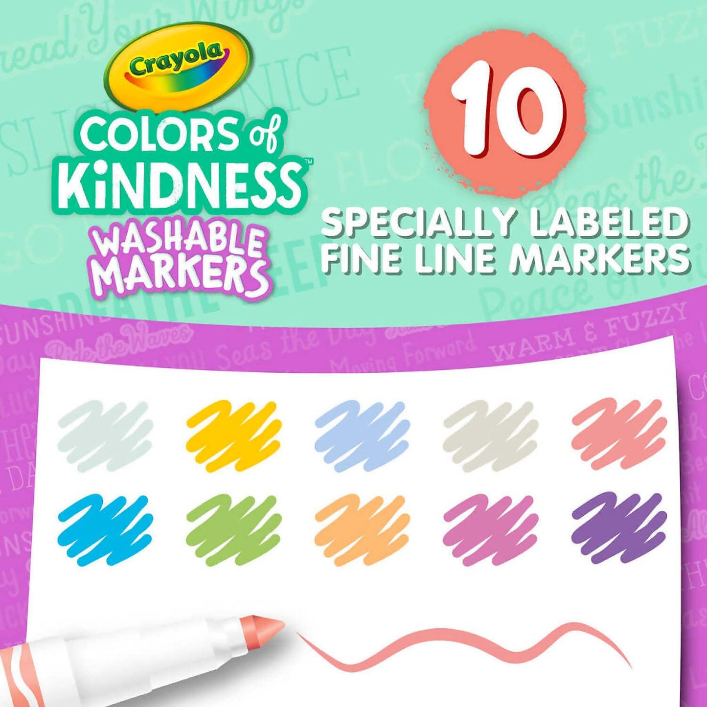Crayola - Colors Of Kindness Fineline Washable Markers 10 Pack