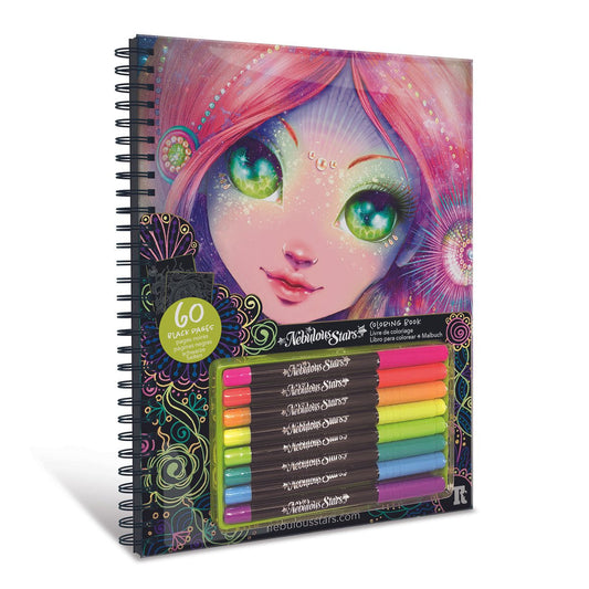 Nebulous Stars - Colouring Book - Black Pages