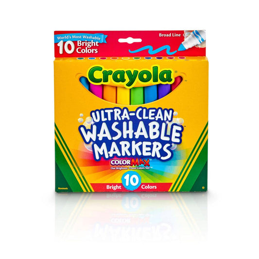 Crayola - Ultra-clean Markers Broad Line Bright 10 Count.