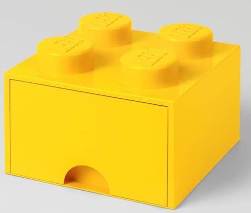 LEGO Brick Drawer 4 Knobs (1 Drawer) Storage Brick Bright Yellow 4005 - Room Copenhagen
