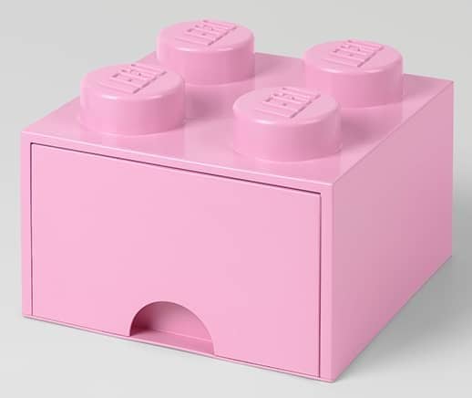 LEGO Brick Drawer 4 Knobs (1 Drawer) Storage Light Pink 4005 - Room Copenhagen