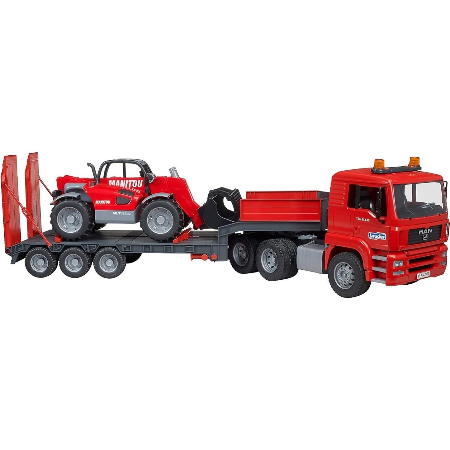 Bruder - Man Tga Truck With Low Loader Trailer And Manitou Telehandler