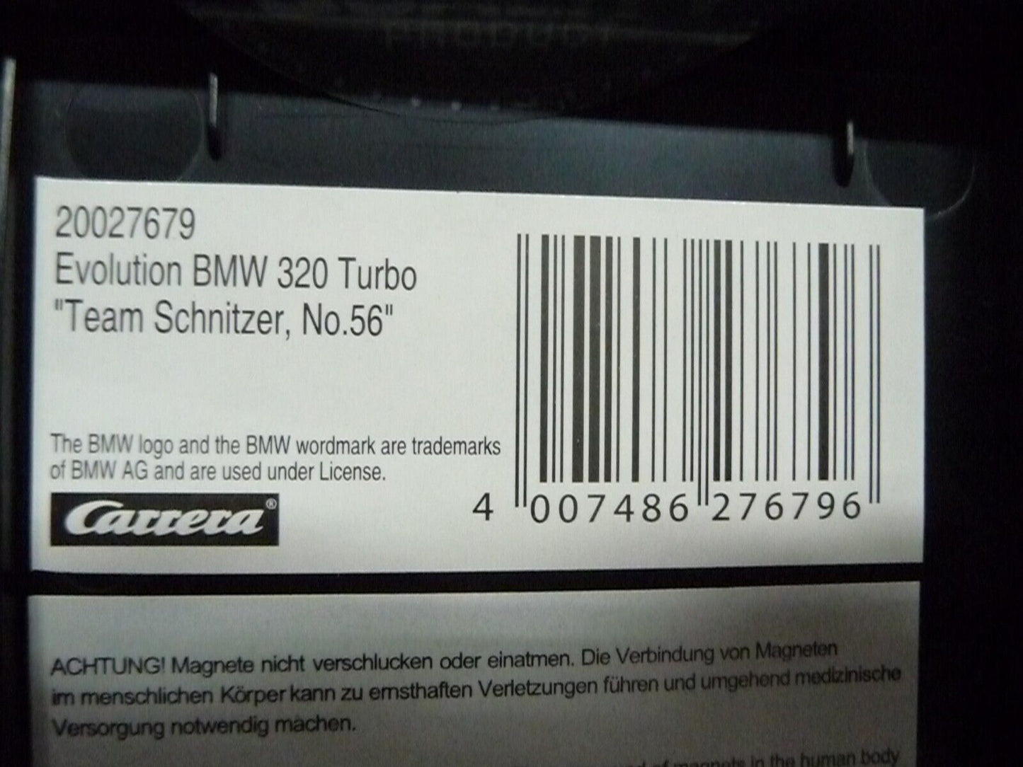 Carrera Evolution 1:32 - BMW 320 Turbo Team Schnitzer No. 56 - Slot Car Also Suits Scalextric