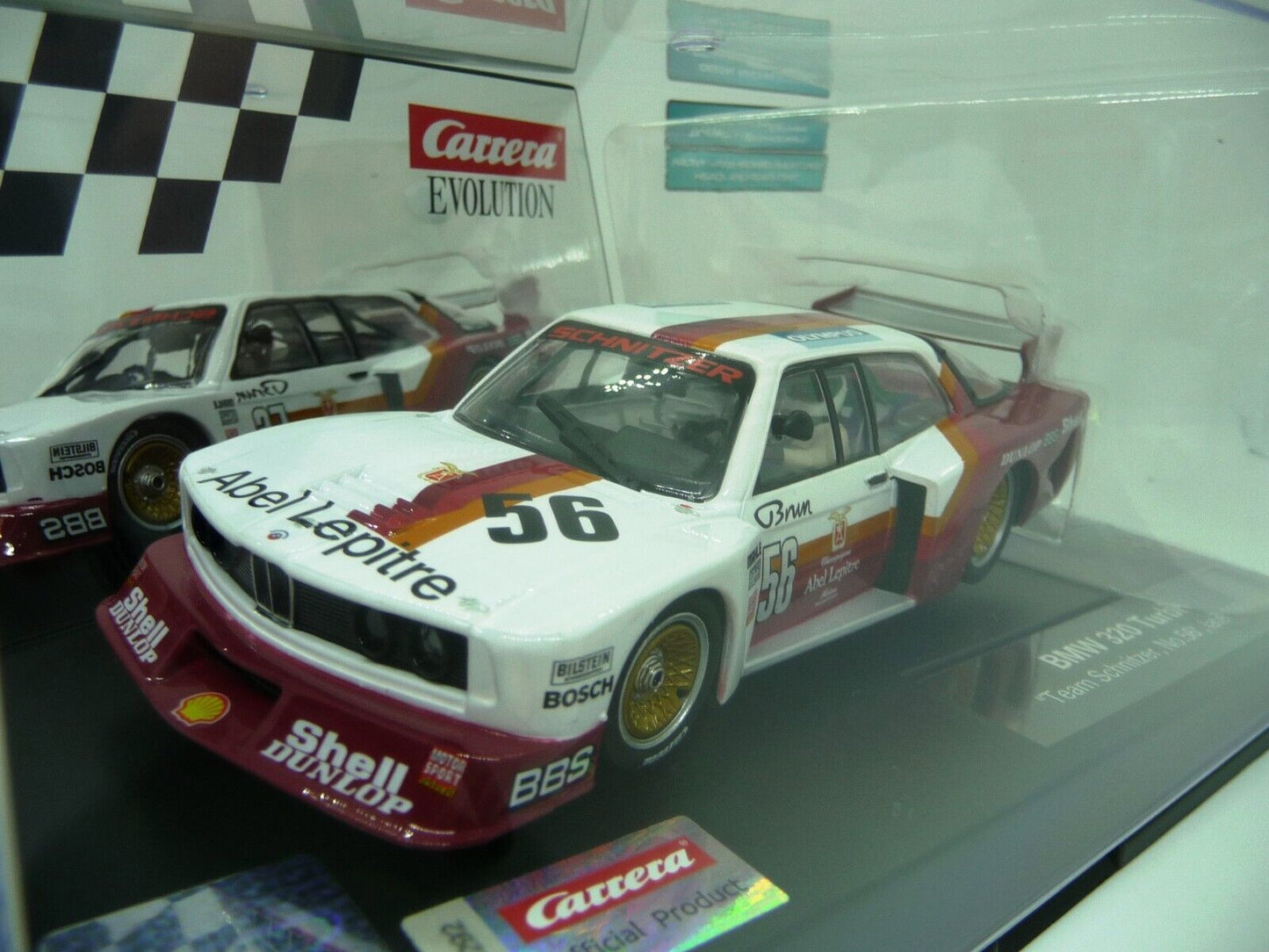 Carrera Evolution 1:32 - BMW 320 Turbo Team Schnitzer No56 Late 1980 - Slot Car Also Suits Scalextric