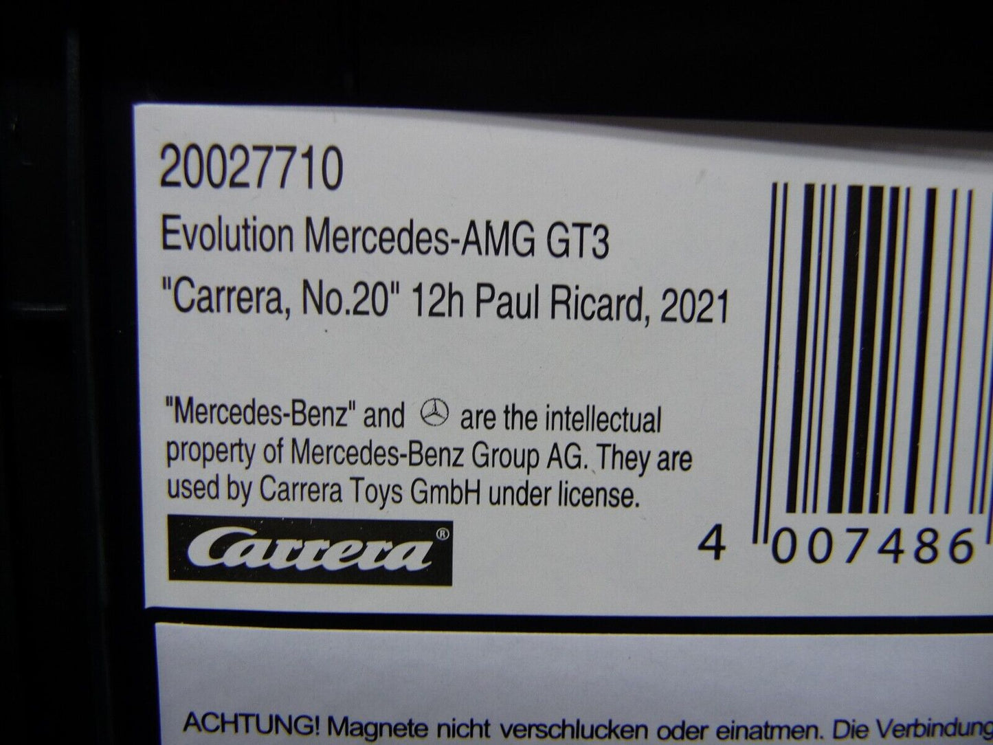 Carrera Evolution 1:32 - Mercedes AMG GT3 CARRERA No.20 12hr Paul Ricard - Slot Car Also Suits Scalextric