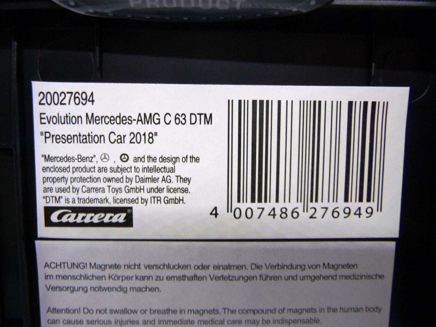 Carrera Evolution 1:32 - Mercedes C63 AMG DTM Presentation Car 2018 - Slot Car Also Suits Scalextric