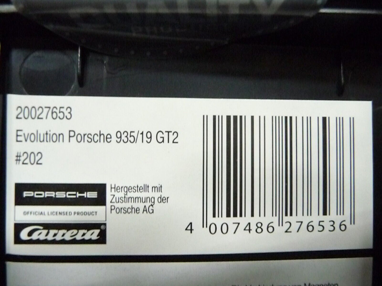 Carrera Evolution 1:32 - Porsche 935/19 GT2 No202 - Slot Car Also Suits Scalextric