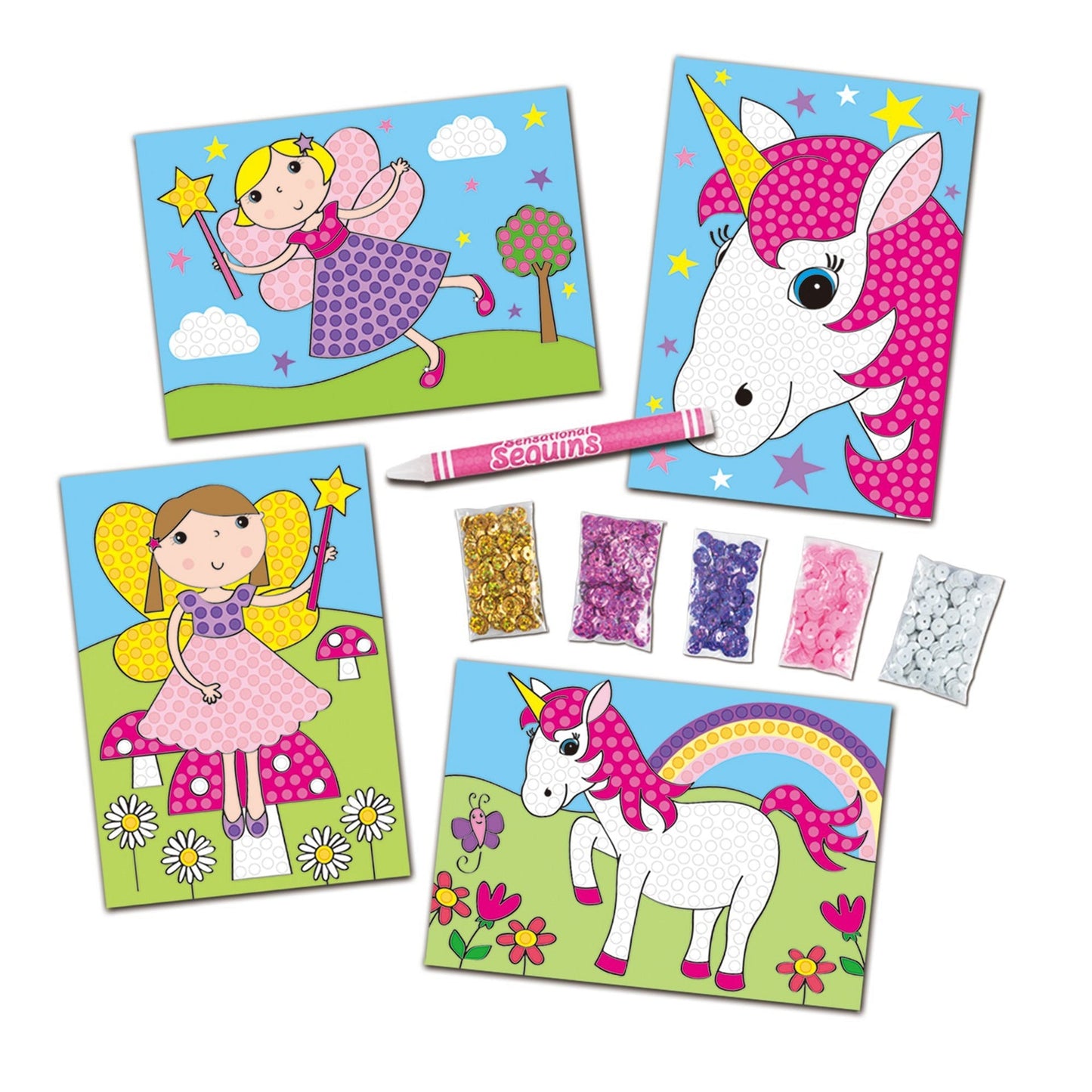 GALT - Fairies & Unicorns Sensational Sequins - Creative Craft Kit