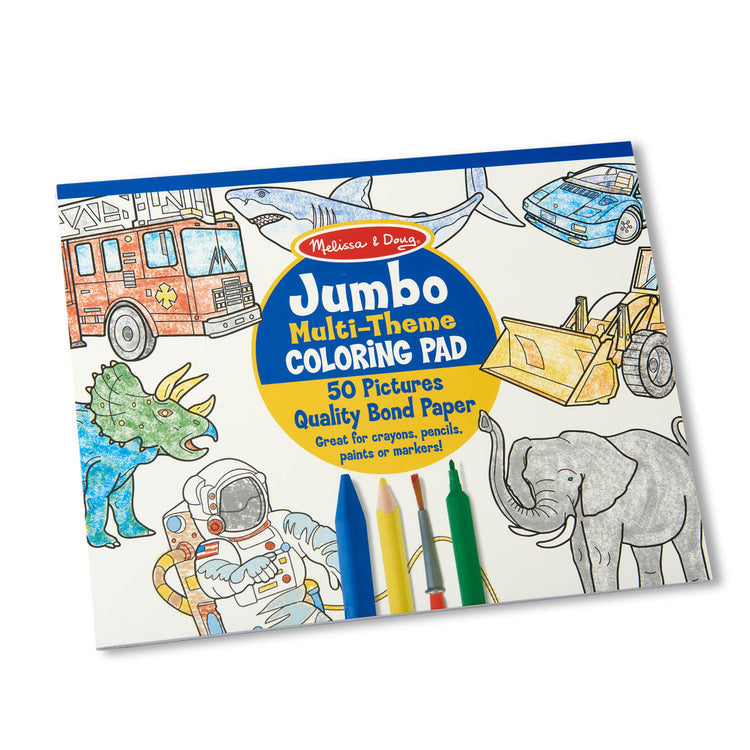 Melissa & Doug - Jumbo 50-page Kids' Coloring Pad - Space Sharks Sports And More
