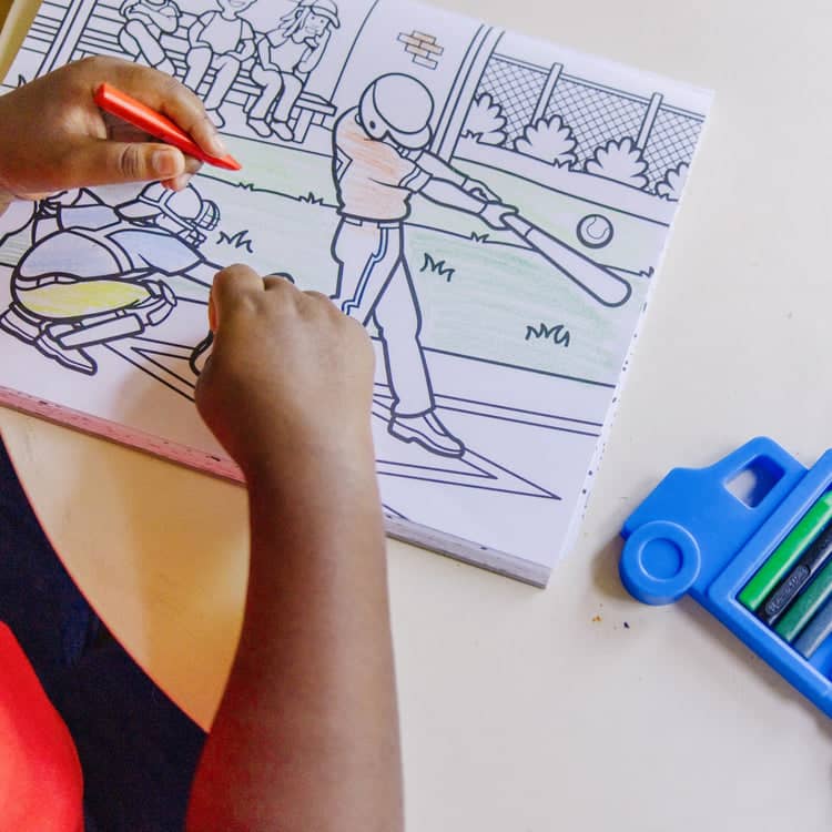 Melissa & Doug - Jumbo 50-page Kids' Coloring Pad - Space Sharks Sports And More