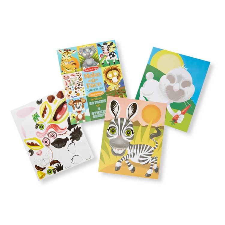 Melissa & Doug - Make-a-face Crazy Animals Sticker Pad