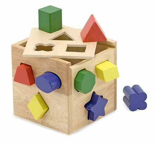 Melissa & Doug - Wooden Shape Sorting Cube