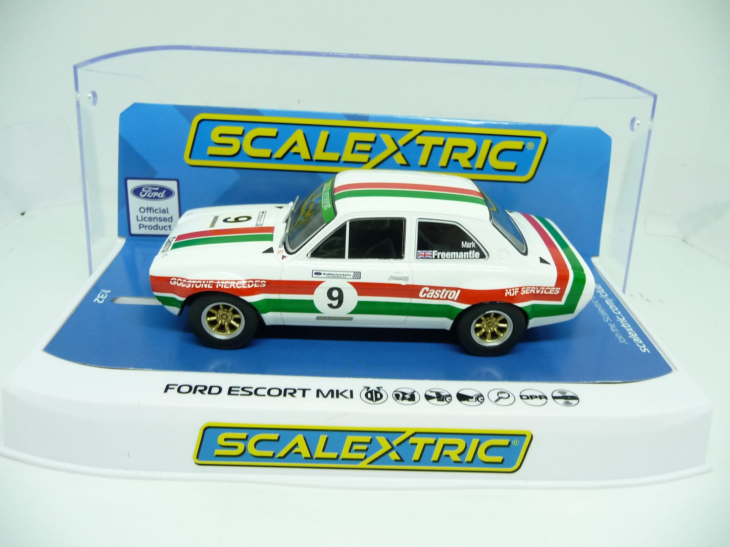 Scalextric C4314 Ford Escort MKI Mark Freemantle Castrol Racing slot car also suits Carrera