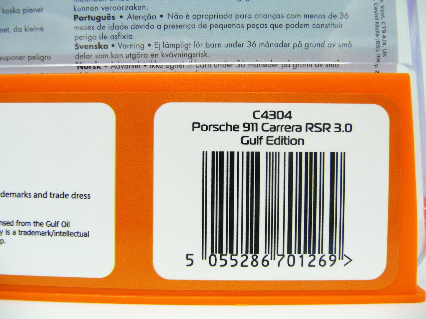 Scalextric C4304 Porsche 911 Carrera RSR 3 0 Gulf Edition slot car also suits Carrera