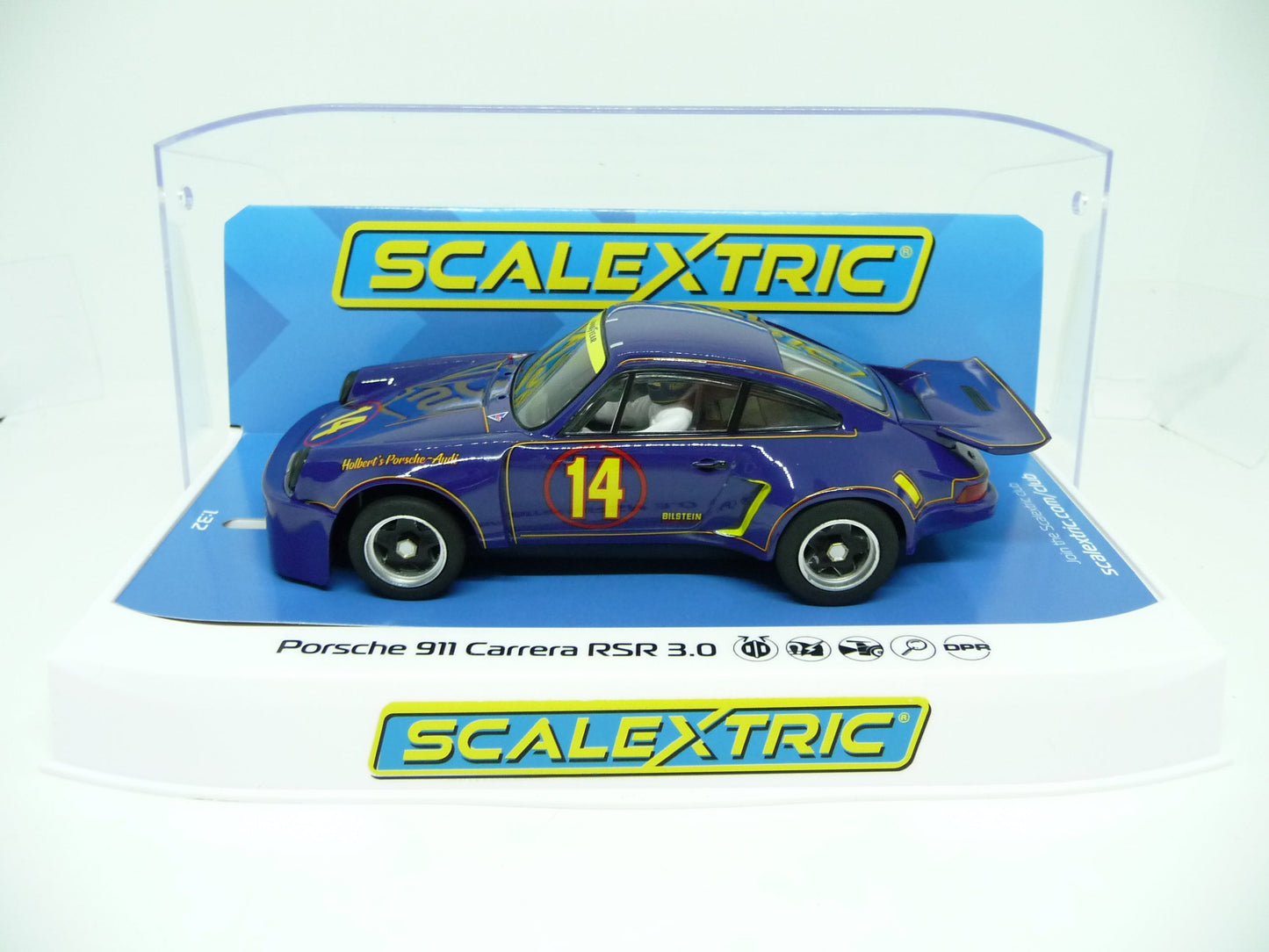 Scalextric C4241 Porsche 911 Carrera RSR Trans Am 1974 Al Holbert slot car also suits Carrera