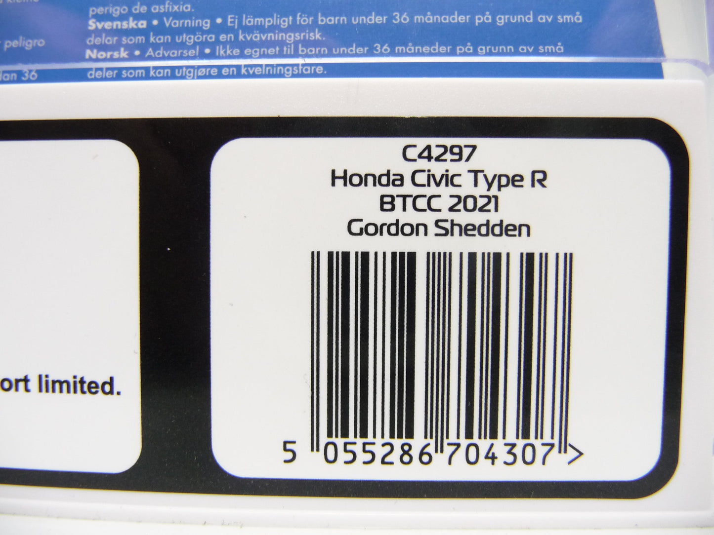 Scalextric C4297 Honda Civic Type R BTCC 2021 Golden Shedden slot car also suits Carrera