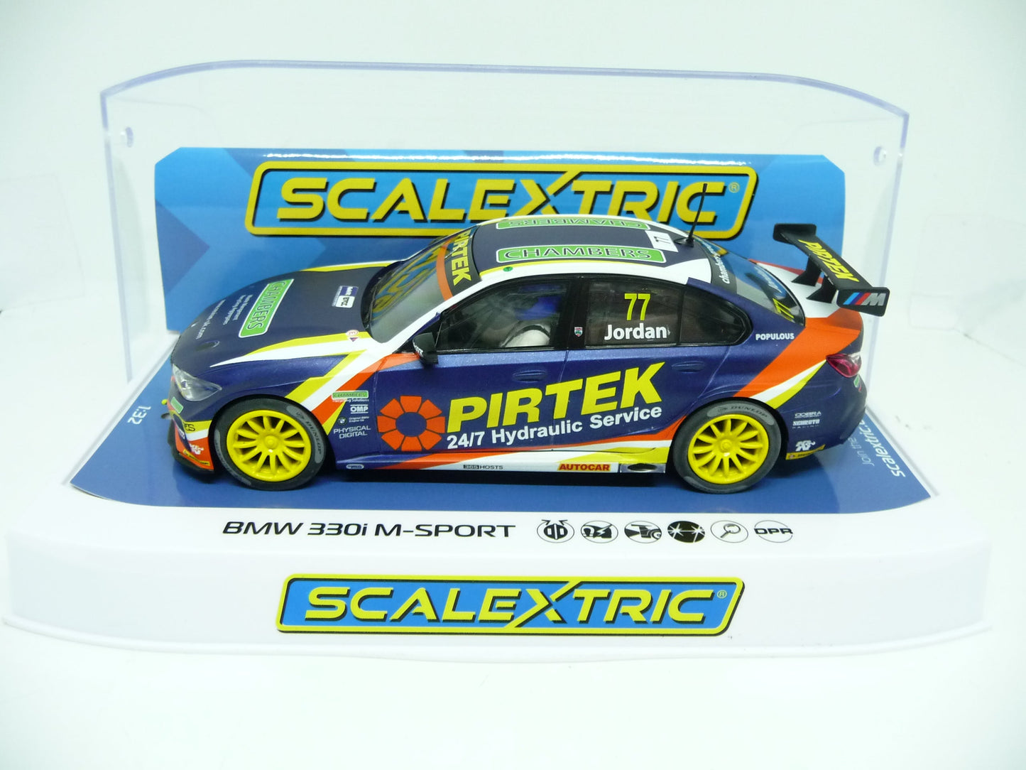 Scalextric C4194 1:32 BMW 330i M-Sport 77 Jordan slot car also suits Carrera