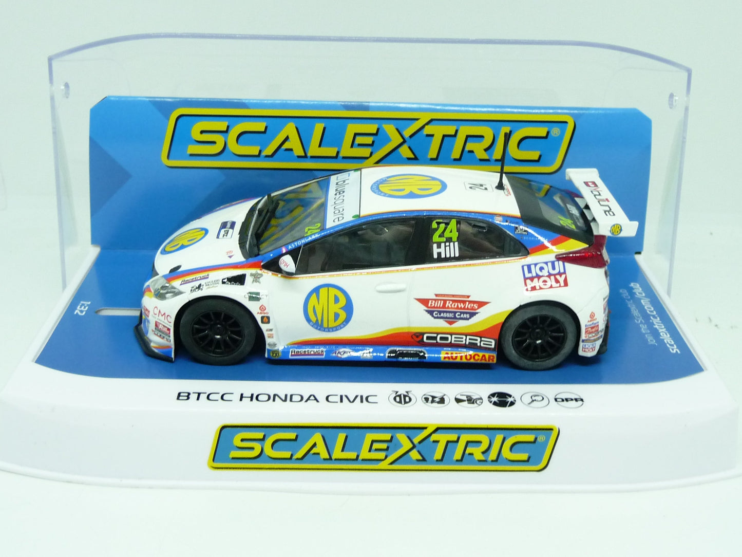 Scalextric C4210 1:32 BTCC Honda Civic Type R NGTC No24 Jake Hill Slot car