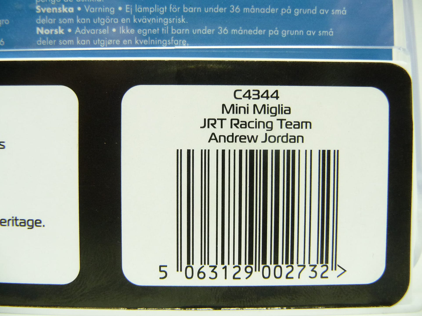 Scalextric C4344 Mini Miglia - Jrt Racing Team - Andrew Jordan