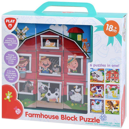 Farmhouse Block Puzzle  Playgo Toys Ent. Ltd