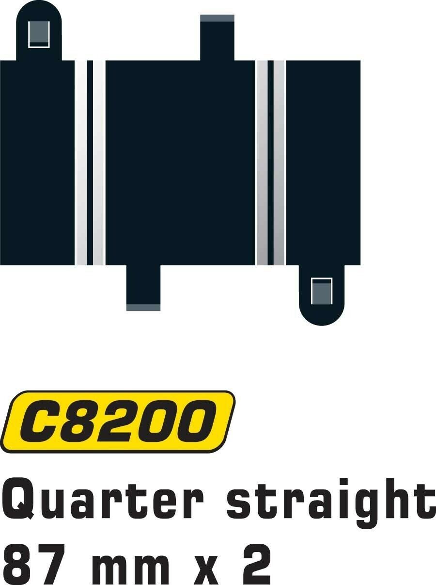 Scalextric C8200 Track Extension 87mm - Quarter Straight x2