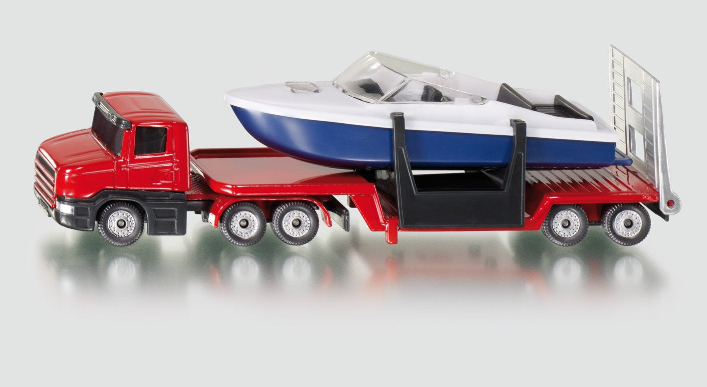 Siku - Low Loader With Boat Transport  Load-up
